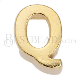 5mm flat LETTER Q grip-it slider GOLD - 10 pcs