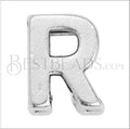 5mm flat LETTER R grip-it slider ANT. SILVER - 10 pcs