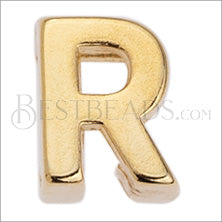 5mm flat LETTER R grip-it slider GOLD - 10 pcs