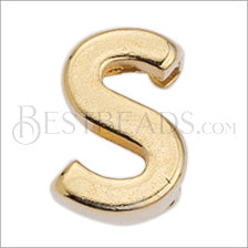 5mm flat LETTER S grip-it slider GOLD - 10 pcs