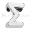 5mm flat LETTER Sigma grip-it slider ANT. SILVER - 10 pcs