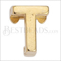 5mm flat LETTER T grip-it slider GOLD - 10 pcs
