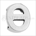 5mm flat LETTER Theta grip-it slider ANT. SILVER - 10 pcs