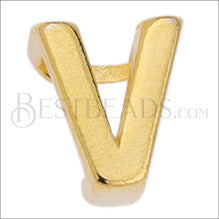 5mm flat LETTER V grip-it slider GOLD - 10 pcs
