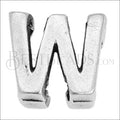 5mm flat LETTER W grip-it slider ANT. SILVER - 10 pcs