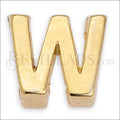 5mm flat LETTER W grip-it slider GOLD - 10 pcs