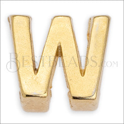 5mm flat LETTER W grip-it slider GOLD - 10 pcs
