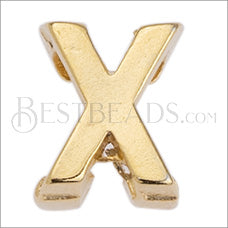 5mm flat LETTER X grip-it slider GOLD - 10 pcs