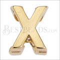 5mm flat LETTER X grip-it slider GOLD - 10 pcs