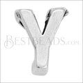 5mm flat LETTER Y grip-it slider ANT. SILVER - 10 pcs
