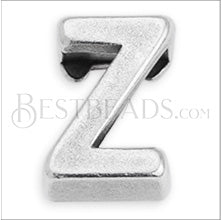 5mm flat LETTER Z grip-it slider ANT. SILVER - 10 pcs