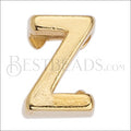 5mm flat LETTER Z grip-it slider GOLD - 10 pcs