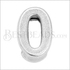 5mm flat NUMBER 0 grip-it slider ANT. SILVER - 10 pcs
