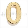 5mm flat NUMBER 0 grip-it slider GOLD - 10 pcs