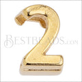 5mm flat NUMBER 2 grip-it slider GOLD - 10 pcs