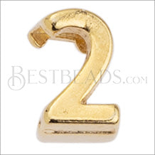 5mm flat NUMBER 2 grip-it slider GOLD - 10 pcs