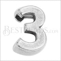 5mm flat NUMBER 3 grip-it slider ANT. SILVER - 10 pcs