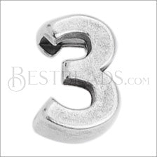5mm flat NUMBER 3 grip-it slider ANT. SILVER - 10 pcs