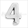 5mm flat NUMBER 4 grip-it slider ANT. SILVER - 10 pcs