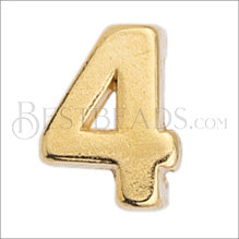 5mm flat NUMBER 4 grip-it slider GOLD - 10 pcs