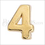 5mm flat NUMBER 4 grip-it slider GOLD - 10 pcs