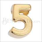 5mm flat NUMBER 5 grip-it slider GOLD - 10 pcs