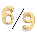 5mm flat NUMBER 6 or 9 grip-it slider GOLD - 10 pcs