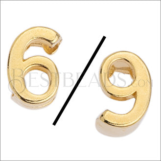 5mm flat NUMBER 6 or 9 grip-it slider GOLD - 10 pcs