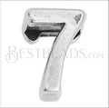 5mm flat NUMBER 7 grip-it slider ANT. SILVER - 10 pcs