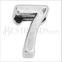 5mm flat NUMBER 7 grip-it slider ANT. SILVER - 10 pcs