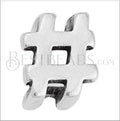 5mm flat HASHTAG # grip-it slider ANT. SILVER - 10 pcs