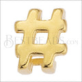 5mm flat HASHTAG # grip-it slider GOLD - 10 pcs