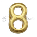 10mm flat NUMBER 8 spacer SHINY GOLD - 10 pcs