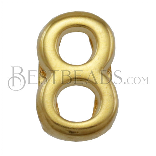 10mm flat NUMBER 8 spacer SHINY GOLD - 10 pcs