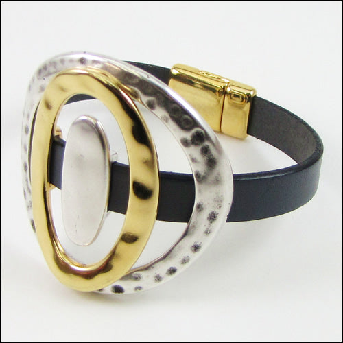 10mm flat LARGE HAMMERED RING spacer ANT BRASS - 5 pcs