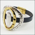 10mm flat HAMMERED OVAL spacer GOLD - 5 pcs