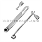 4mm round SHORT D - BRACELET clasp ANT SILVER - 5 clasps