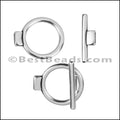 5mm flat SMALL RING TOGGLE clasp ANTIQUE SILVER - 10 clasps
