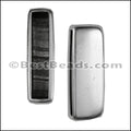 20mm flat DOUBLE WIDE (no loop) end ANT SILVER - 10 pcs