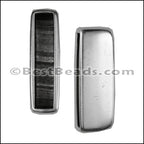 20mm flat DOUBLE WIDE (no loop) end ANT SILVER - 10 pcs