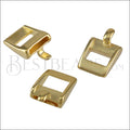 10mm flat BUCKLE clasp SHINY GOLD - 10 pcs