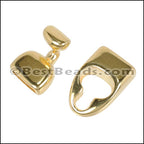 10mm flat KEY HOLE clasp GOLD - 10 clasps