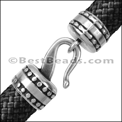 10mm round HOOK clasp ANT BRASS - 10 clasps