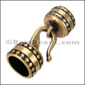 10mm round HOOK clasp ANT BRASS - 10 clasps