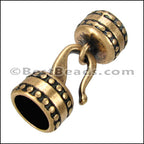 10mm round HOOK clasp ANT BRASS - 10 clasps
