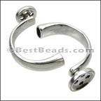5mm round SMALL CUFF BUTTON clasp ANT SILVER - 5 pcs