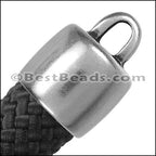 10mm round LOOP END clasp ANT SILVER - 10 pcs