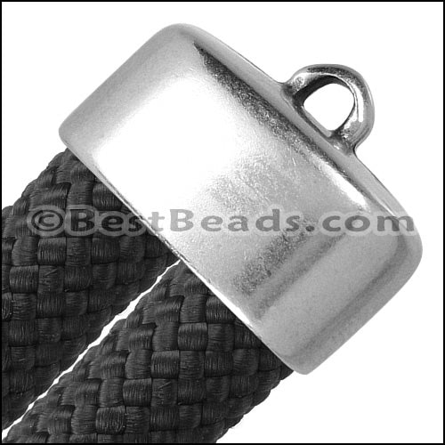 10mm round DOUBLE WIDE clasp ANT SILVER - 10 pcs