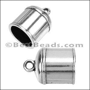 10mm round BELL clasp ANT SILVER - 10 pcs