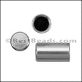 3mm round CYLINDER end cap ANTIQUE SILVER - 10 pcs